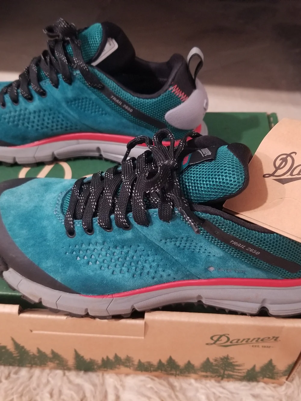 Danner Women’s Teal and Black Trail Sneaker Featuring Vibram